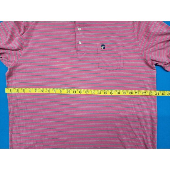 Peter Millar Mountainside Collection Golf Polo Shirt Pink / Blue Striped Size L - Picture 9 of 12